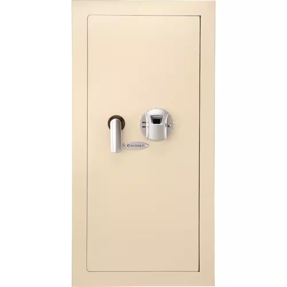 0.82 Cu. Ft. Steel Large Wall Biometric Safe, Cream