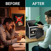 1.5 Cu. Ft. Touchscreen Biometric Keypad Security Safe — Before & After