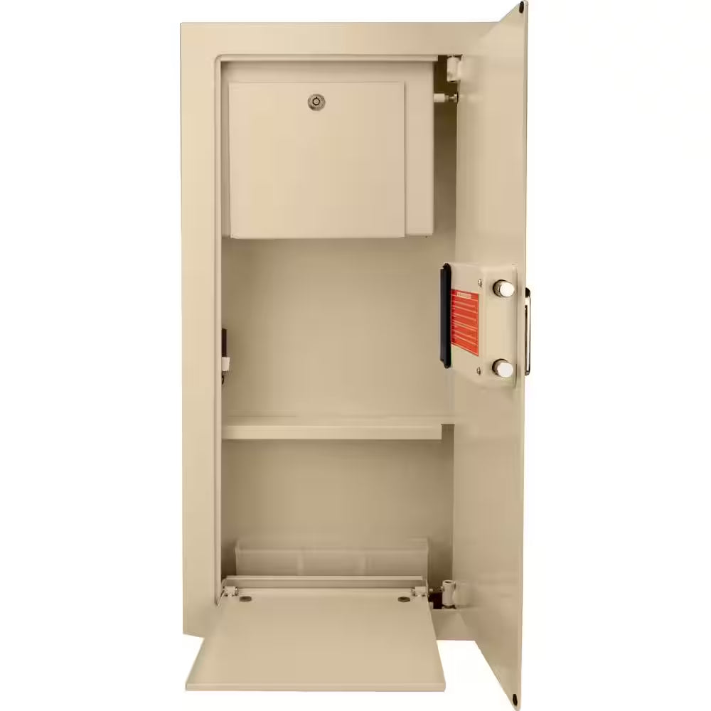 0.82 Cu. Ft. Steel Large Wall Biometric Safe, Cream