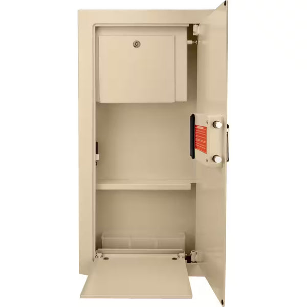 0.82 Cu. Ft. Steel Large Wall Biometric Safe, Cream