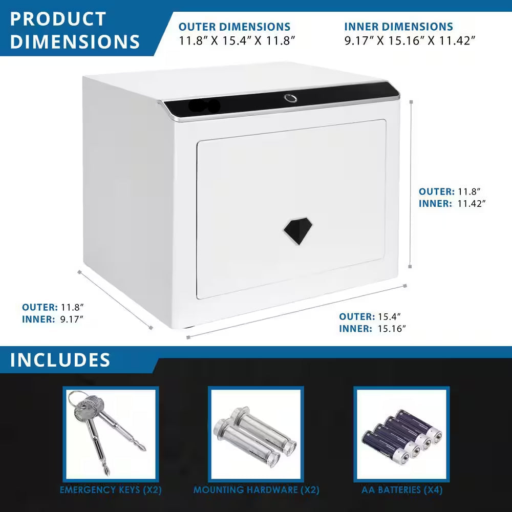 0.92 Cu. Ft. Touchscreen Biometric Keypad Security Safe