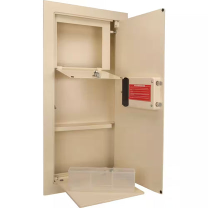 0.82 Cu. Ft. Steel Large Wall Biometric Safe, Cream