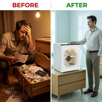 Biometric Security Safe Built for Advanced Protection, 2.4 Cu Ft Capacity, LED Touchscreen, Removable Shelving — Before & After