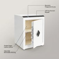 Biometric Security Safe Built for Advanced Protection, 2.4 Cu Ft Capacity, LED Touchscreen, Removable Shelving — infographic